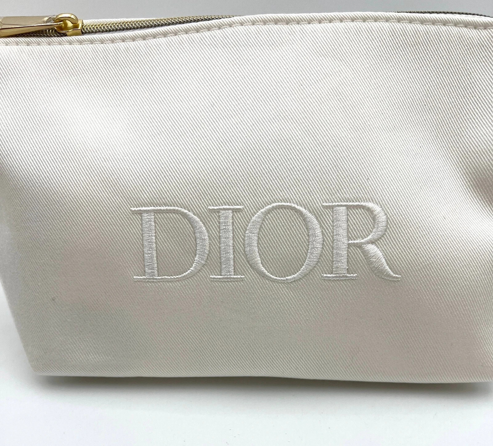 NEW Christian Dior Cosmetic Makeup Bag Pouch With Top Handle New in Box!~ White