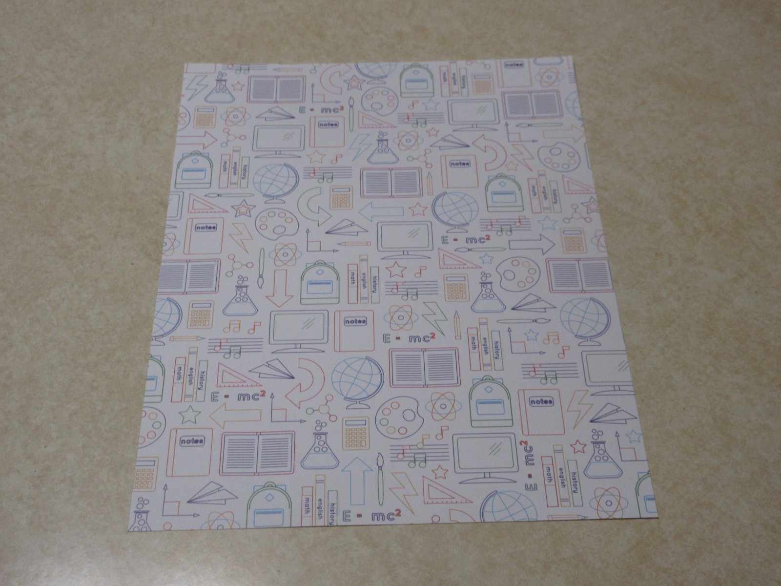 8.5" x 11" PARK LANE PAPER - ASSORTED SCHOOL PRINTS #2 - 10 SHEETS