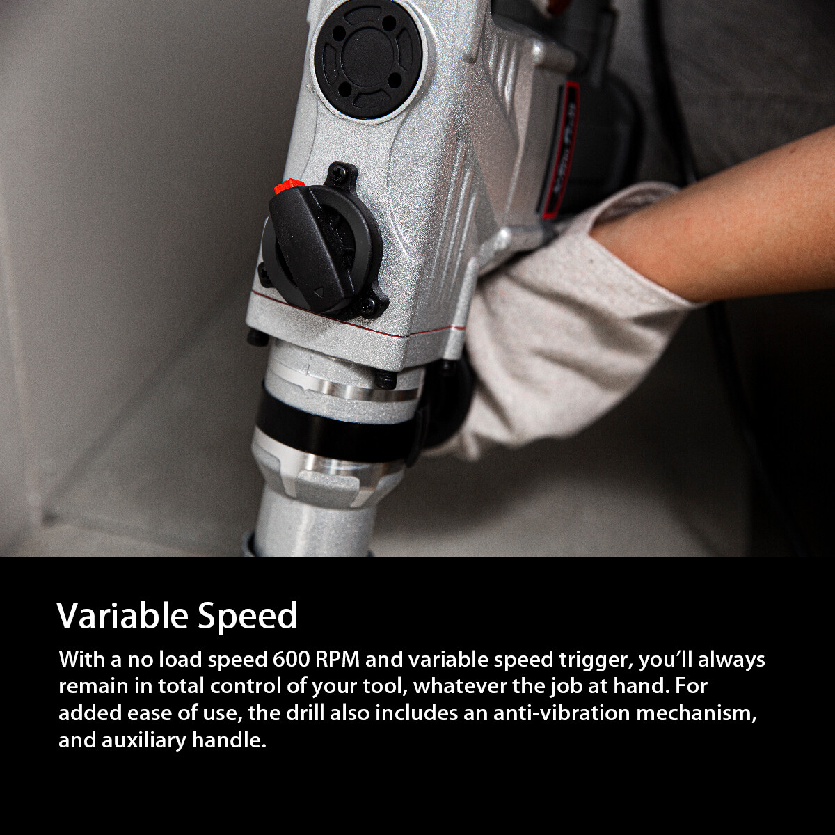 XtremepowerUS 1180W Rotary Chipping Hammer Drill 1-1/4" SDS Plus Variable Speed