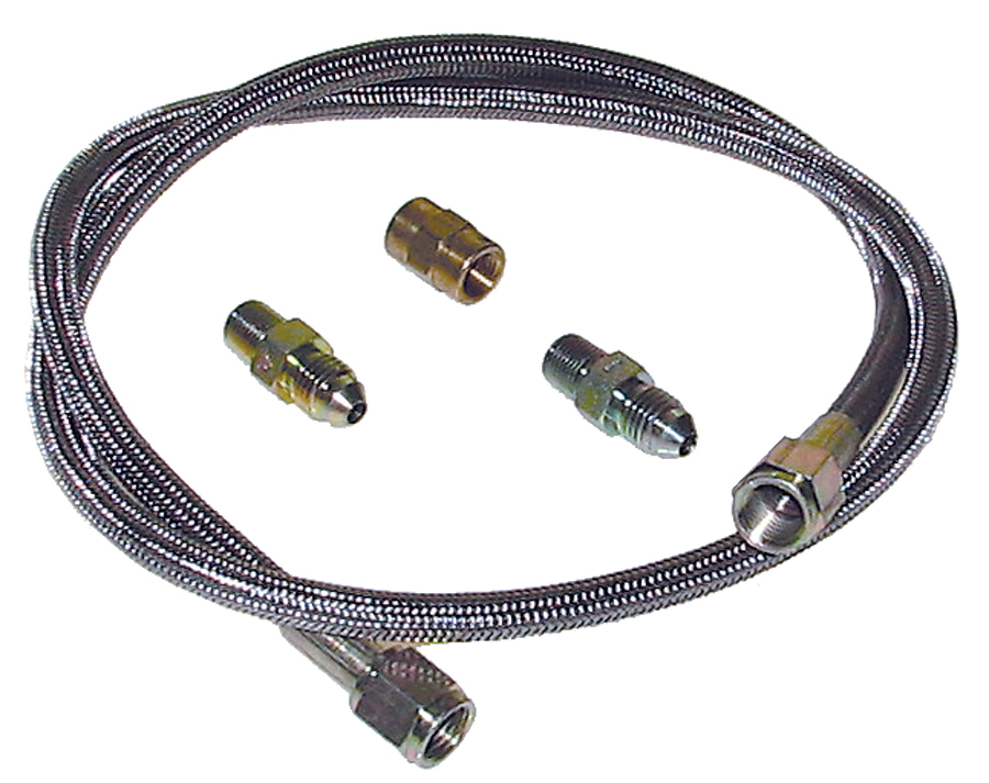 36" -4 AN Stainless Steel Braided Oil Pressure Line Kit #1711