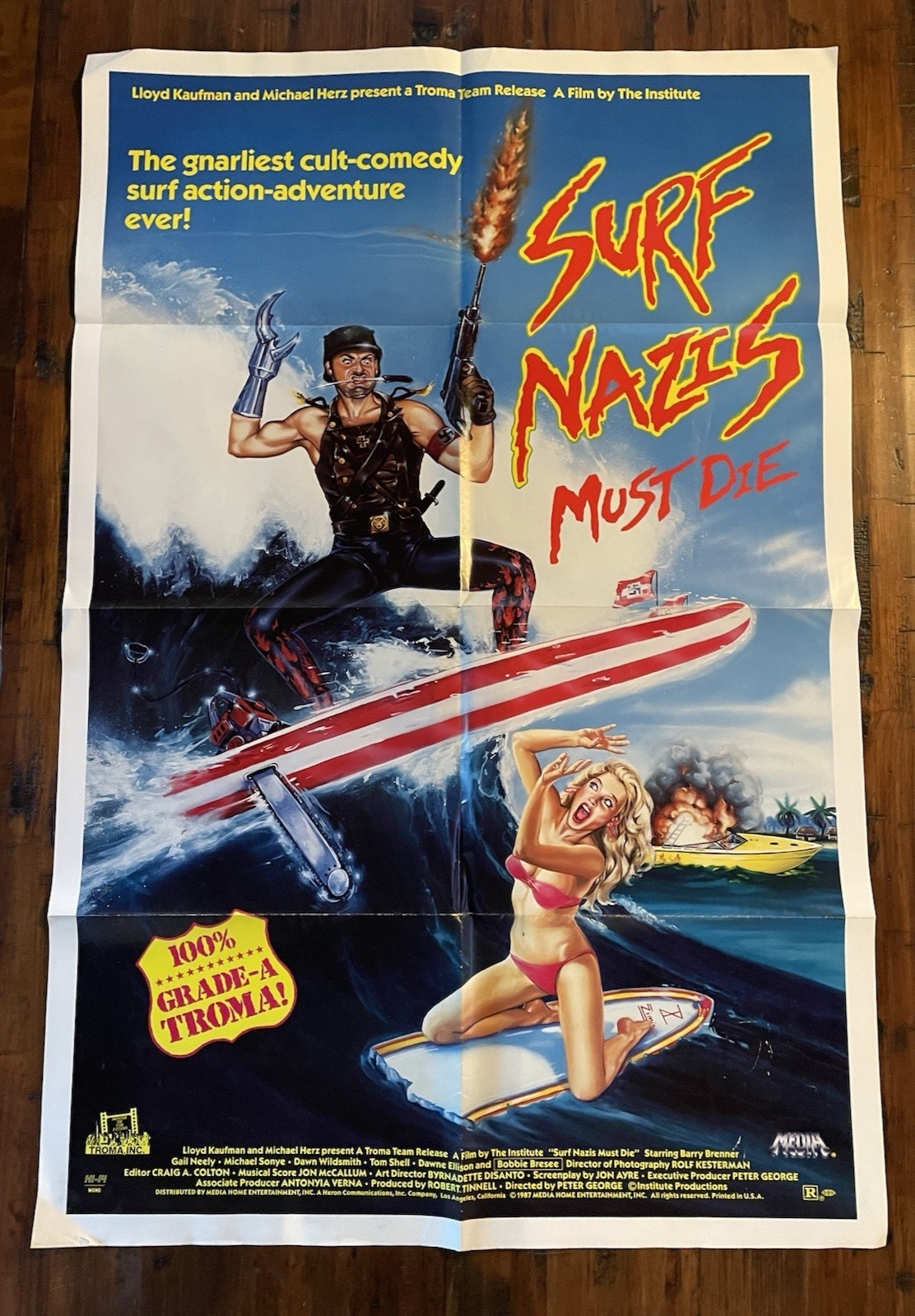 1987 SURF *** MUST DIE Movie Poster - Horror