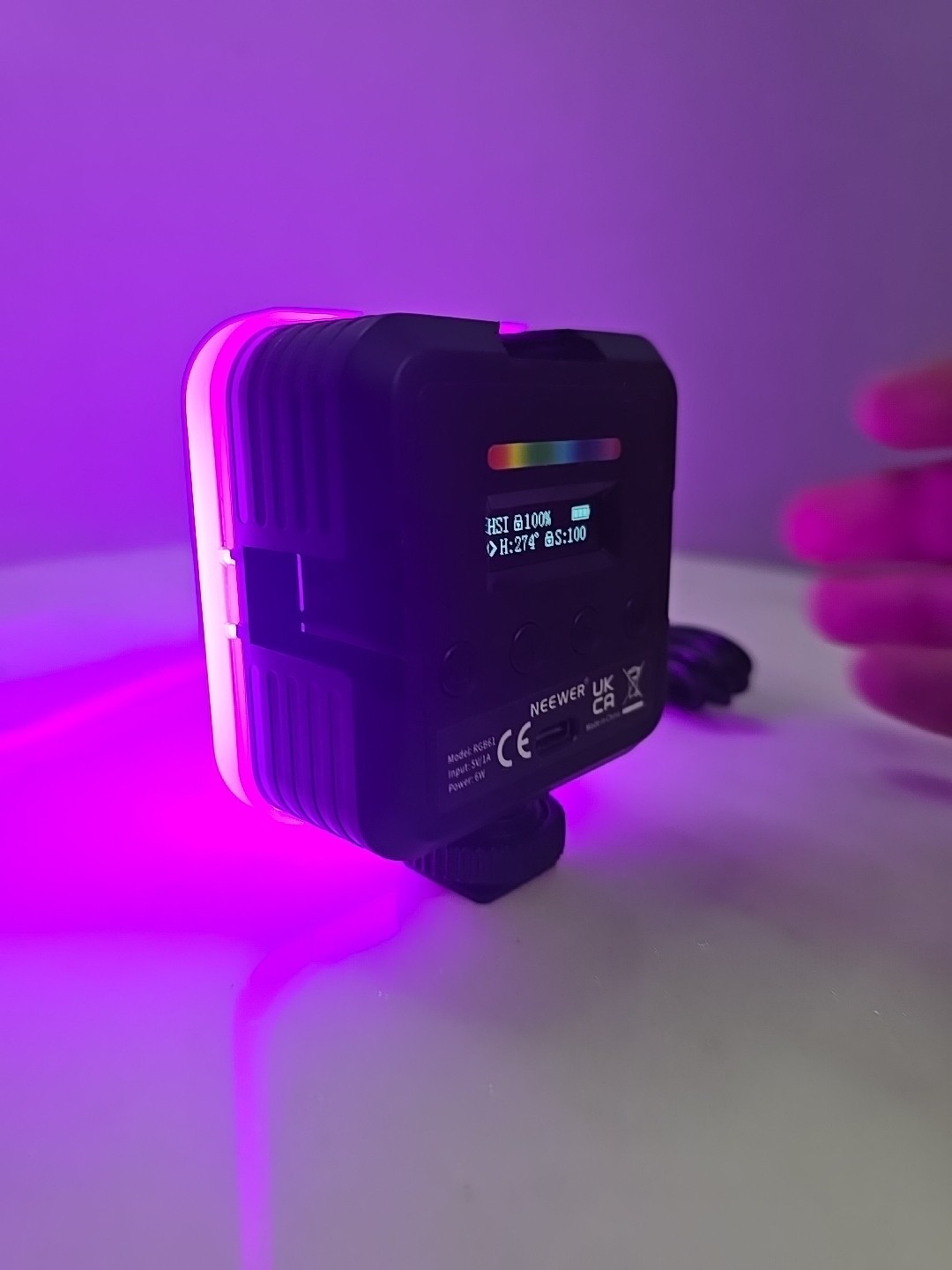 NEEWER Magnetic RGB Camera Light, 360° Full Color RGB61 Small LED Panel BRIGHT!