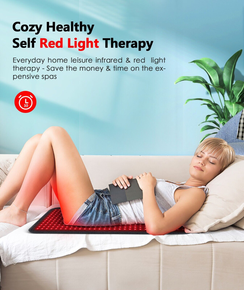 Red Light Therapy Pad LED Full Body Mat Fits Relieving Back Muscle Pain Infrared