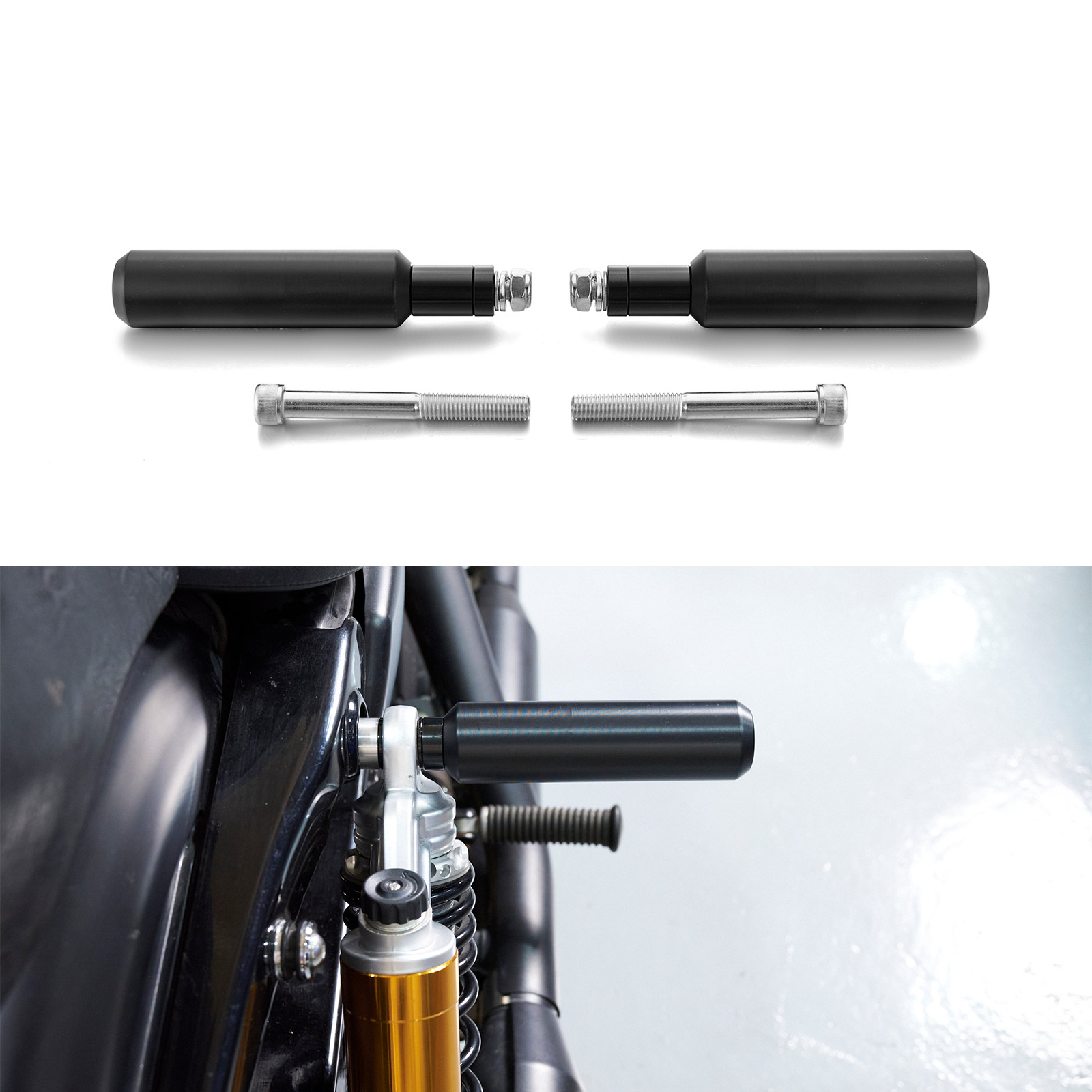 Upper Shock Mount Frame Slider Crash Bar For Harley Dyna FXDB/I FXDLS 2006-2017