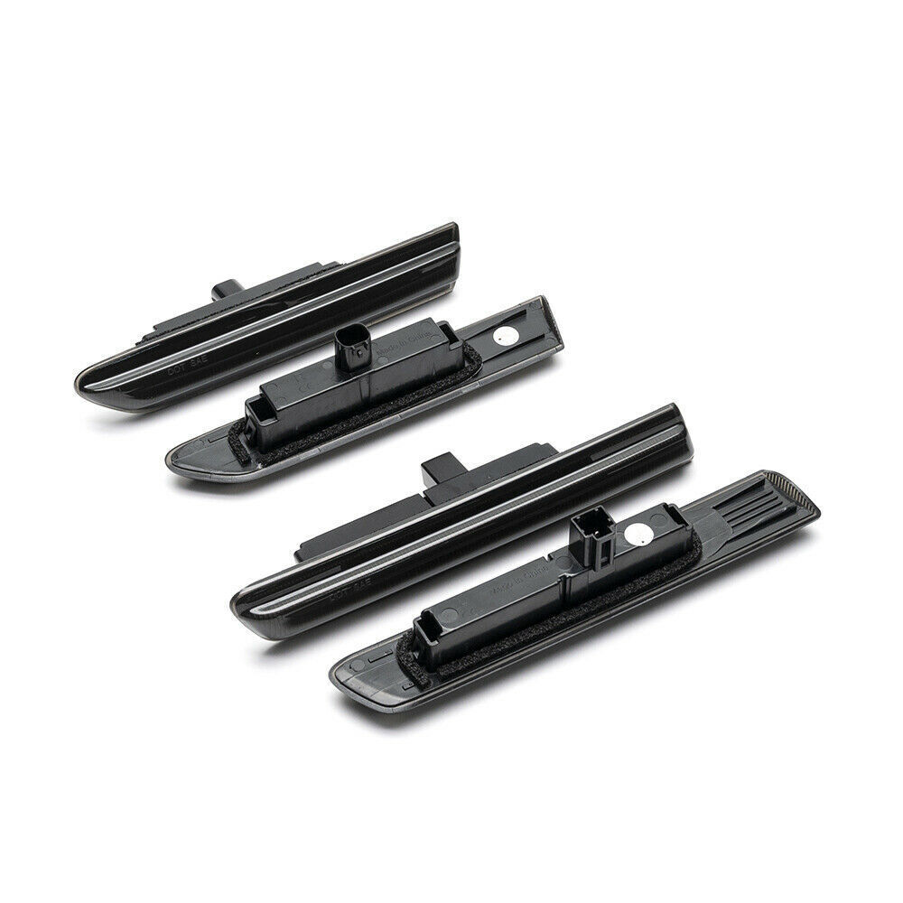 For 2004-08 Acura TL 4PCS Front+Rear White LED Side Marker Lights Lamps Smoked