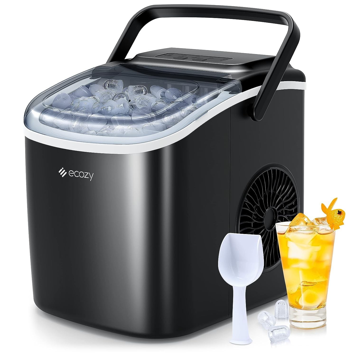 Portable Countertop Bullet Ice Maker Ice Machine with Ice Scoop 26lbs/24hrs