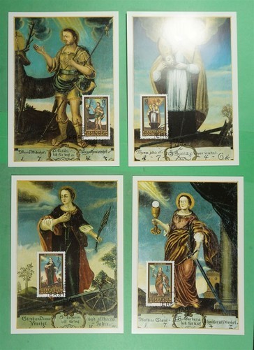 LIECHTENSTEIN 2005 SAINTS BARBARA DIONY KATHERINE  SET 4 FIRST DAY MAXIMUM CARDS