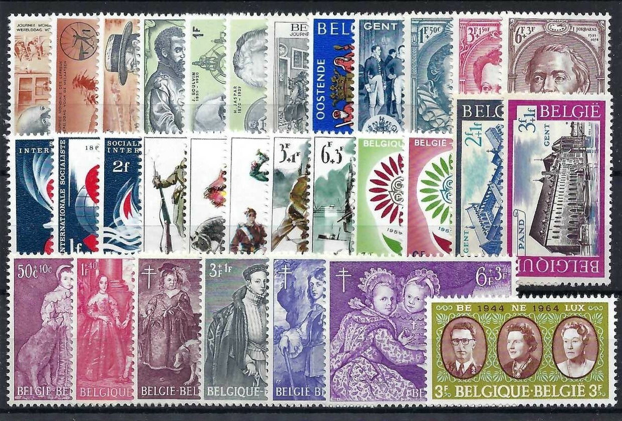 BE - BELGIUM 1964 complete year set  MNH