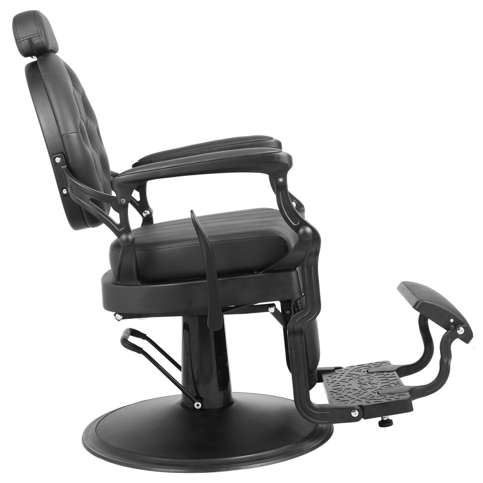 Black Vintage Recline Heavy Duty Barber Chair Hydraulic All Purpose Beauty Salon