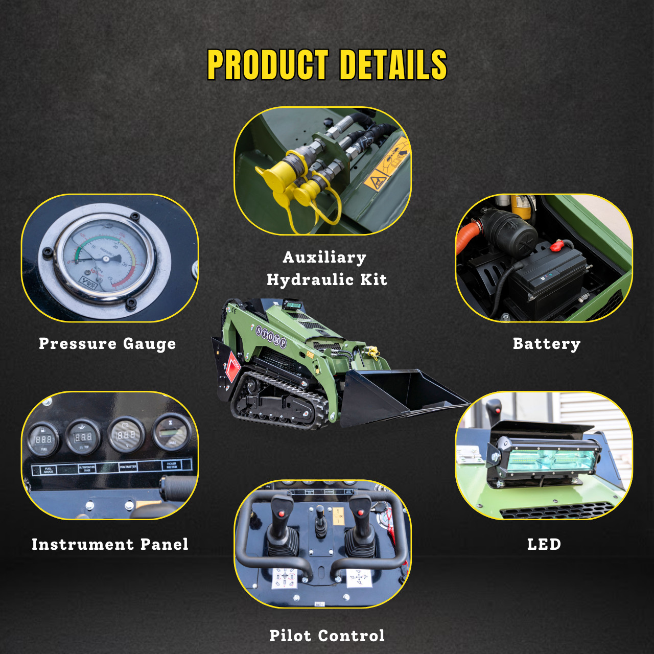 TYPHON Stomp V1000 24HP Kubota D1105 Water-Cool Diesel Skid Steer Pilot Control