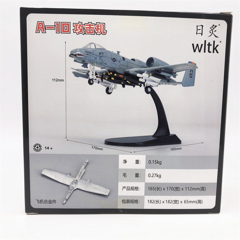 Wltk USAF A-10A Thunderbolt II Attack Plane Shark Painting 1/100 Diecast Model