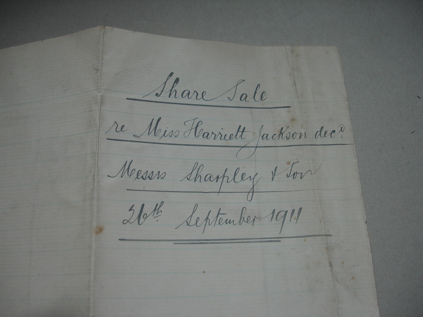 1911 Auction Sale Notice Shares Lincoln & Lindsey Bank in Louth sale price notes