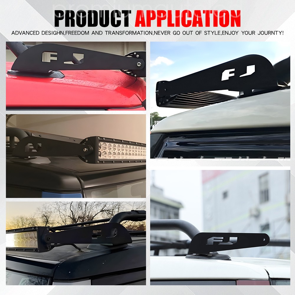 For 07-14 Toyota FJ Cruiser 52" Curved LED Light Bar w/Roof Mount Bracket & Wire