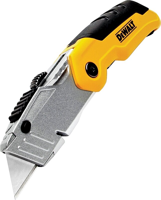 DEWALT FOLDING RETRACTABLE KNIFE RAPID BLADE CHANGE DWHT10035 W/3 BLADES 5408737