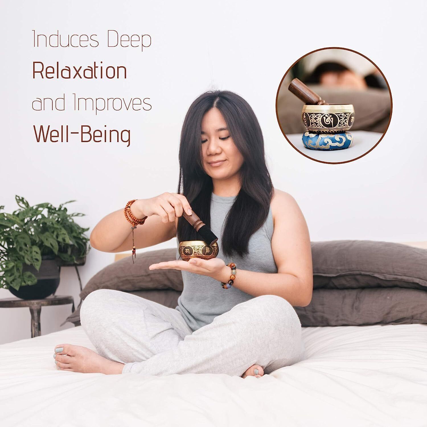 4" Tibetan Singing Bowl Set with Gift Case, Sound Bowl, Meditation Bowl, Nepal