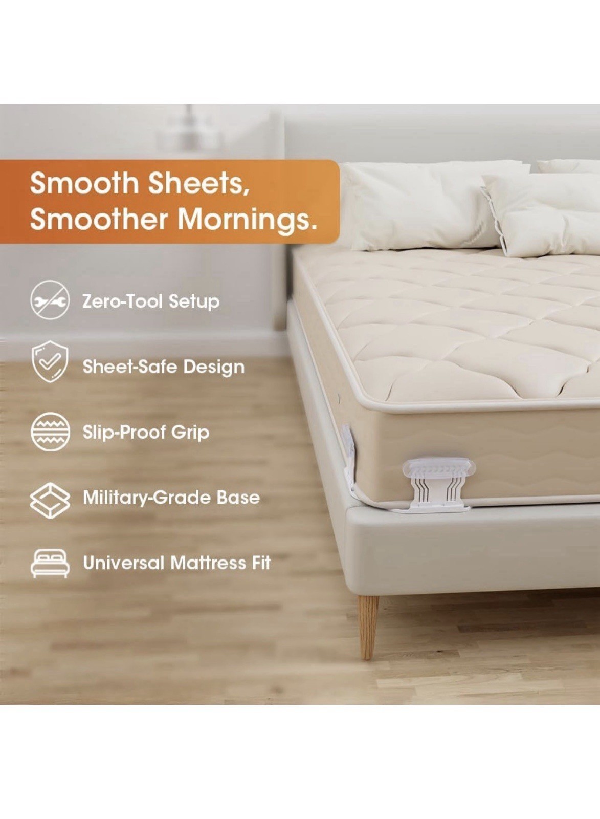 Sheet Holders for Bed Corners Fasteners Keep Sheets Secure Fitted Sheet Holders