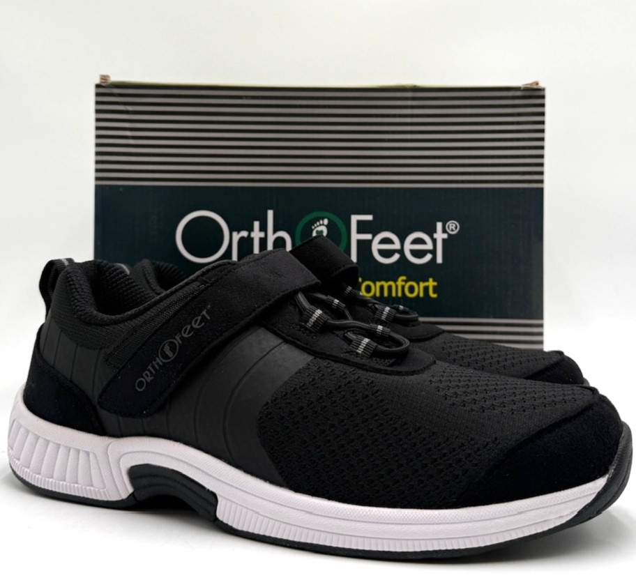 OrthoFeet JOELLE BLACK Women's NEW Orthopedic Walking Shoe Black Multiple Sizes