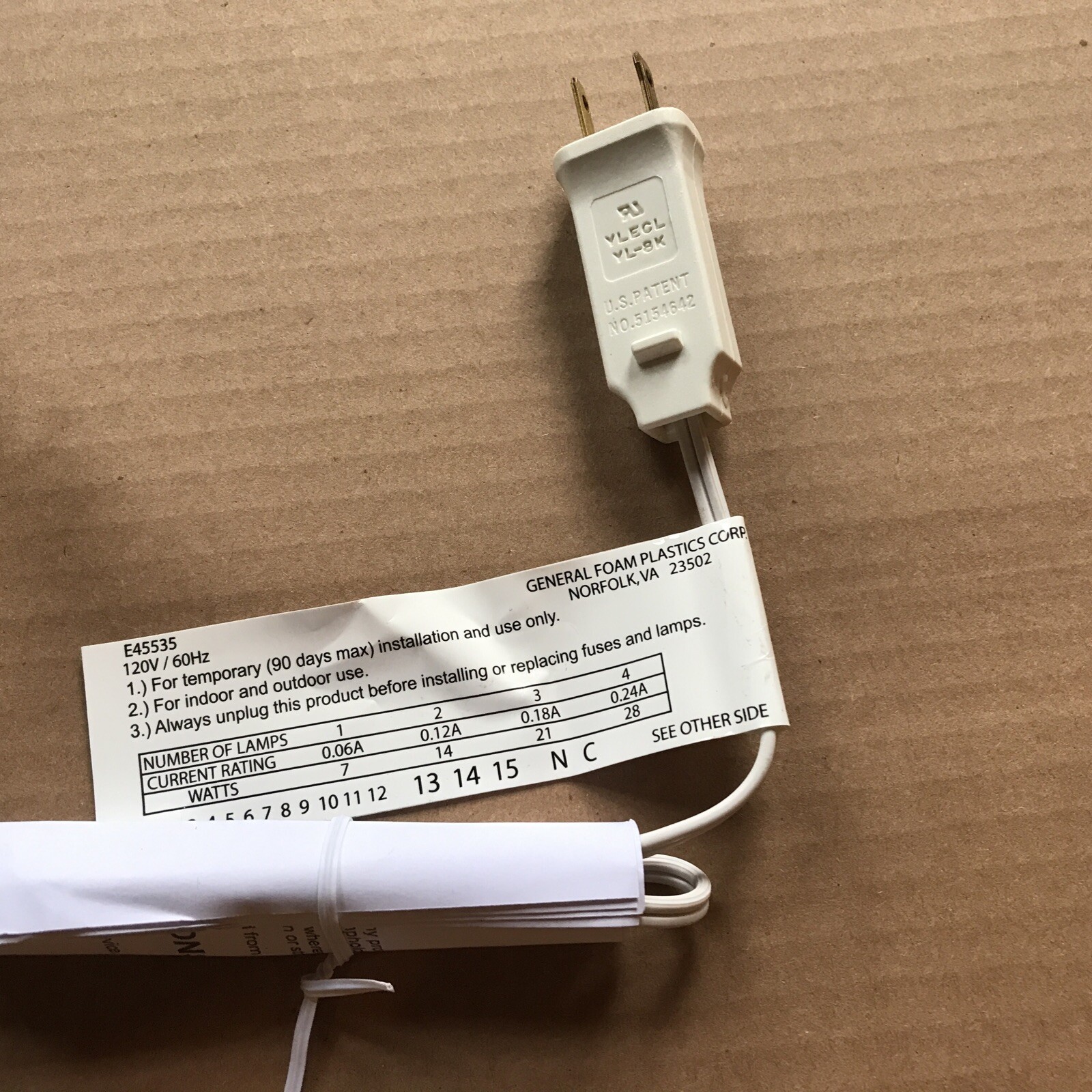 Blow Mold Light cord C 7 Clip In 2 BULBS NEW ORIGINAL General Foam Replacement