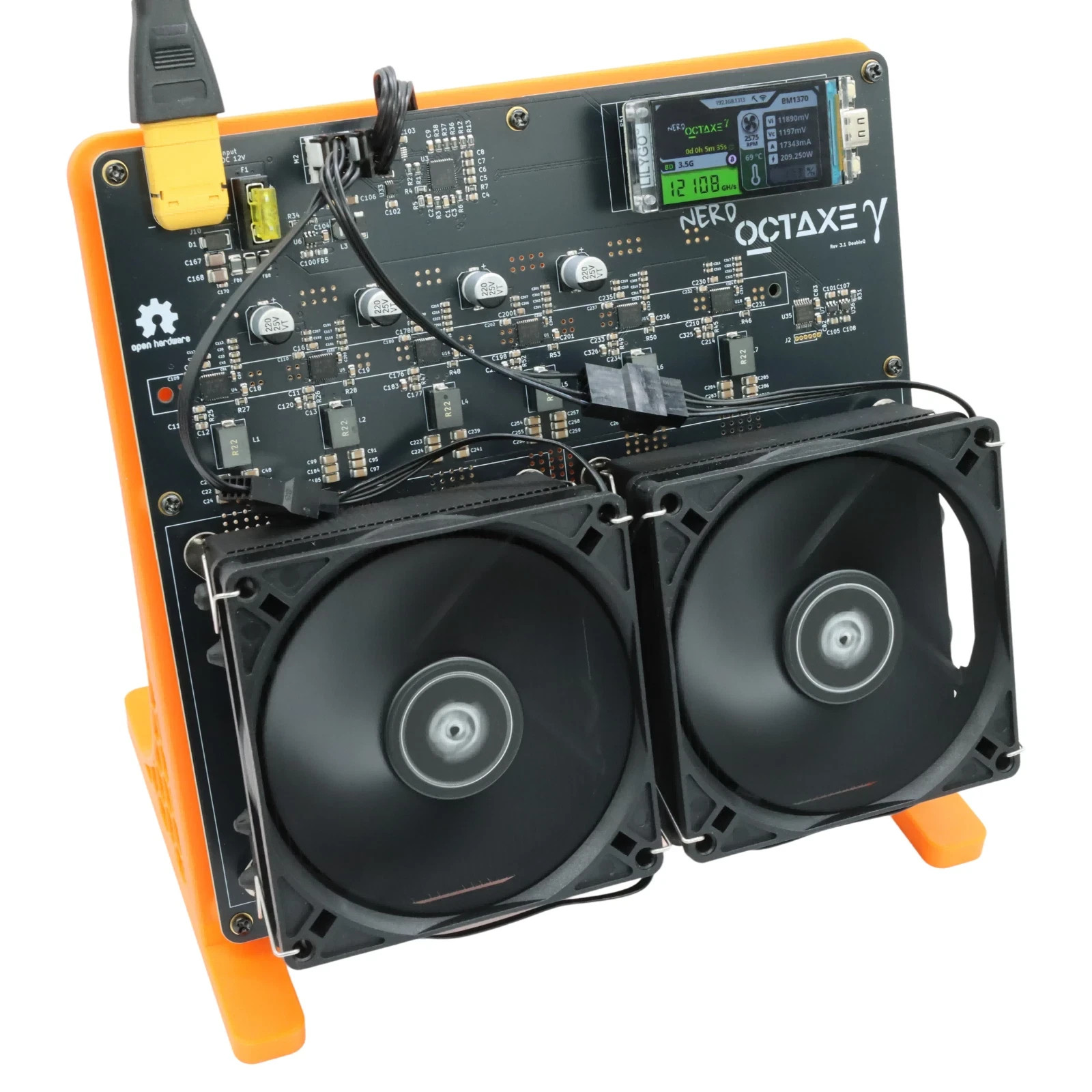 New NerdOCTAxe 12Th/s 200W High Perform Mute Dual Fan Bitcoin Home Solo Miner