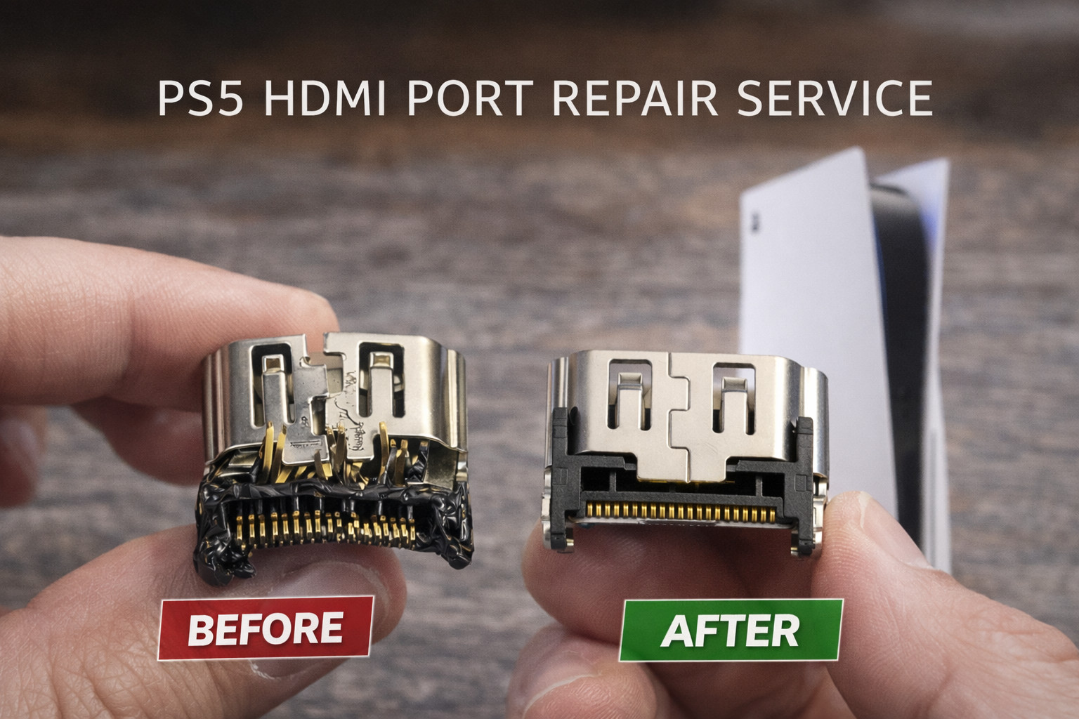 Mail-In PS5 / Xbox HDMI Port Repair Service – No Signal / No Display – 1 day Fix