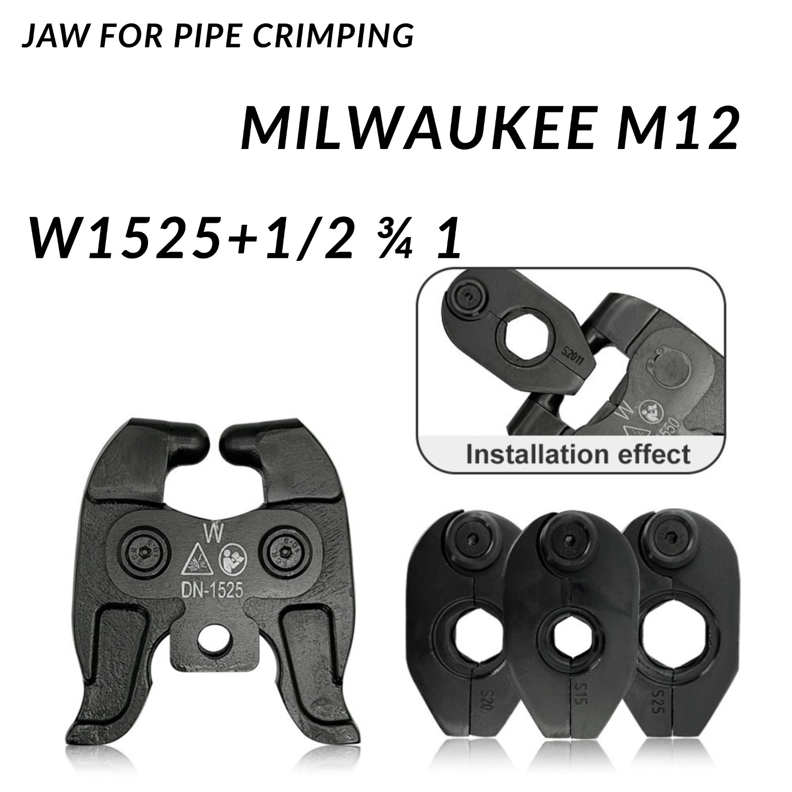 Universal 360° Rotatable Press Jaw Head – Ring Type, Compatible with Milwaukee,