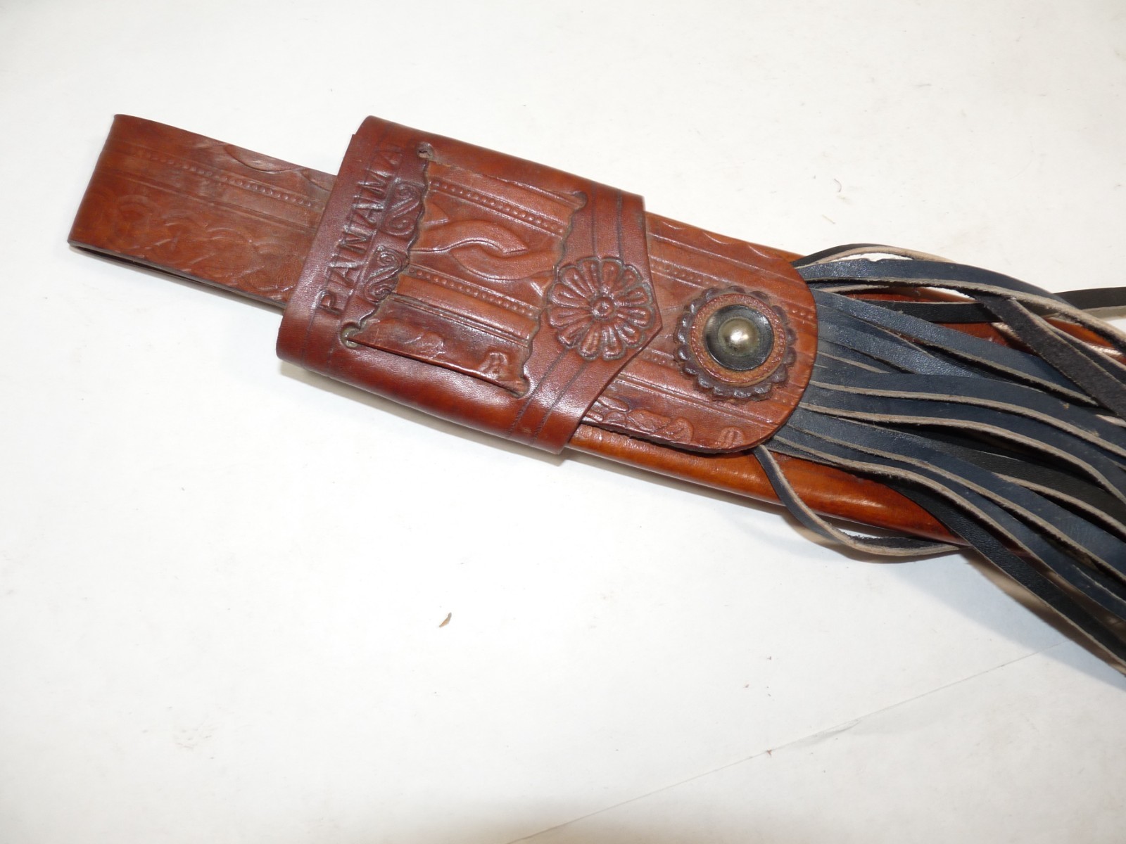 Vintage 14” Legitimus Collins Co. Guatemala Machete w/Panama Leather Sheath