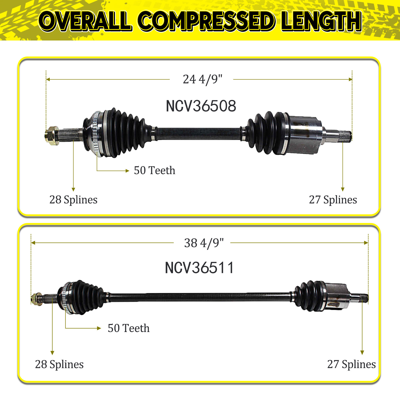 Front Pair CV Axle Shaft Assembly for Honda Accord LX EX Automatic FWD 1994-97