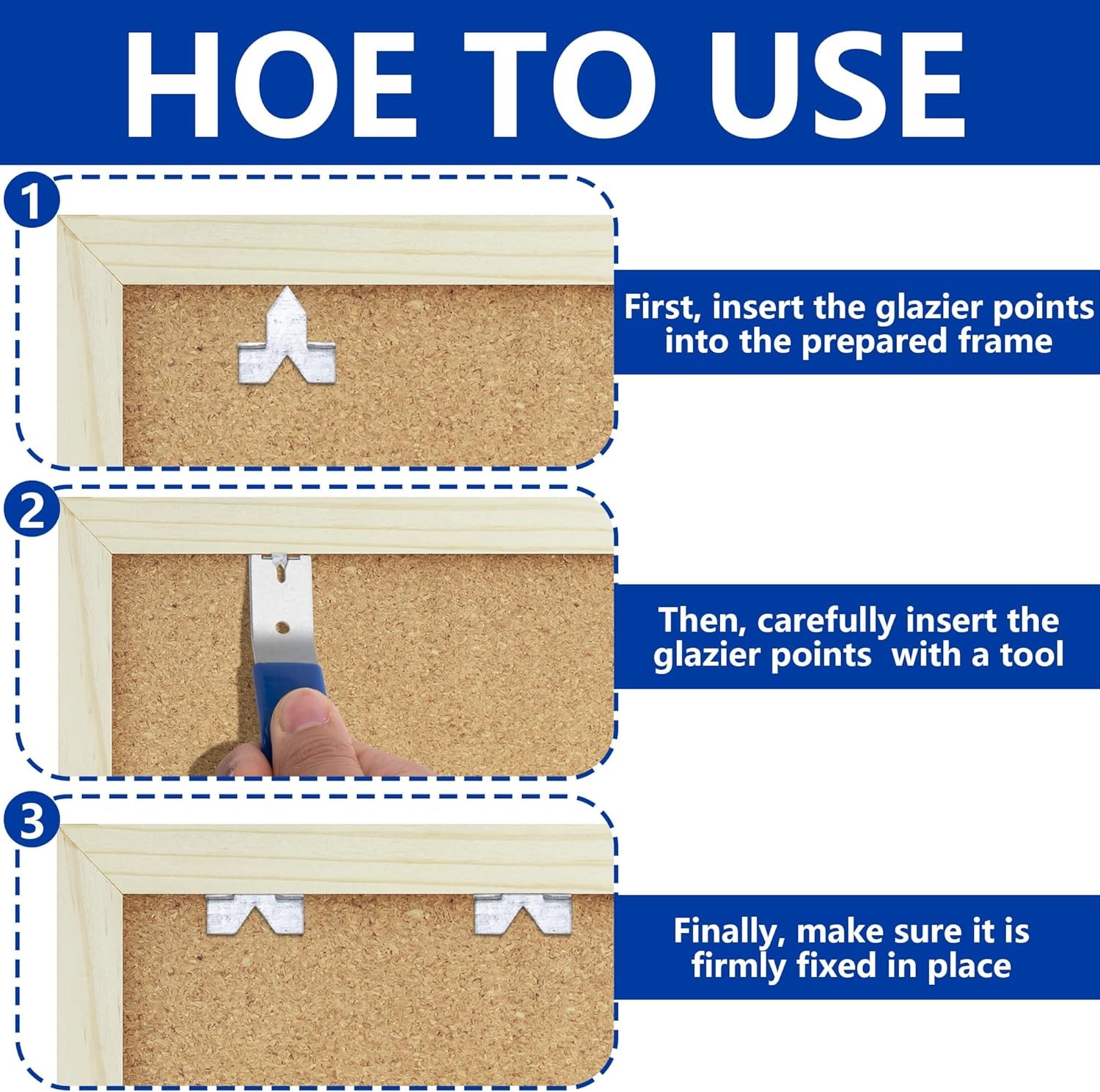Glazier Point Driver Tool with 100 Push Points for Glass Frame Installation