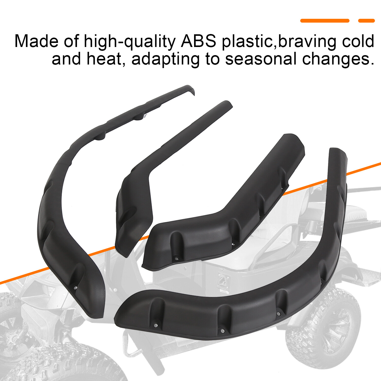 FOR EZGO TXT 94-13 Golf Cart Front & Rear Fender Flares W/ Self-taping Screws