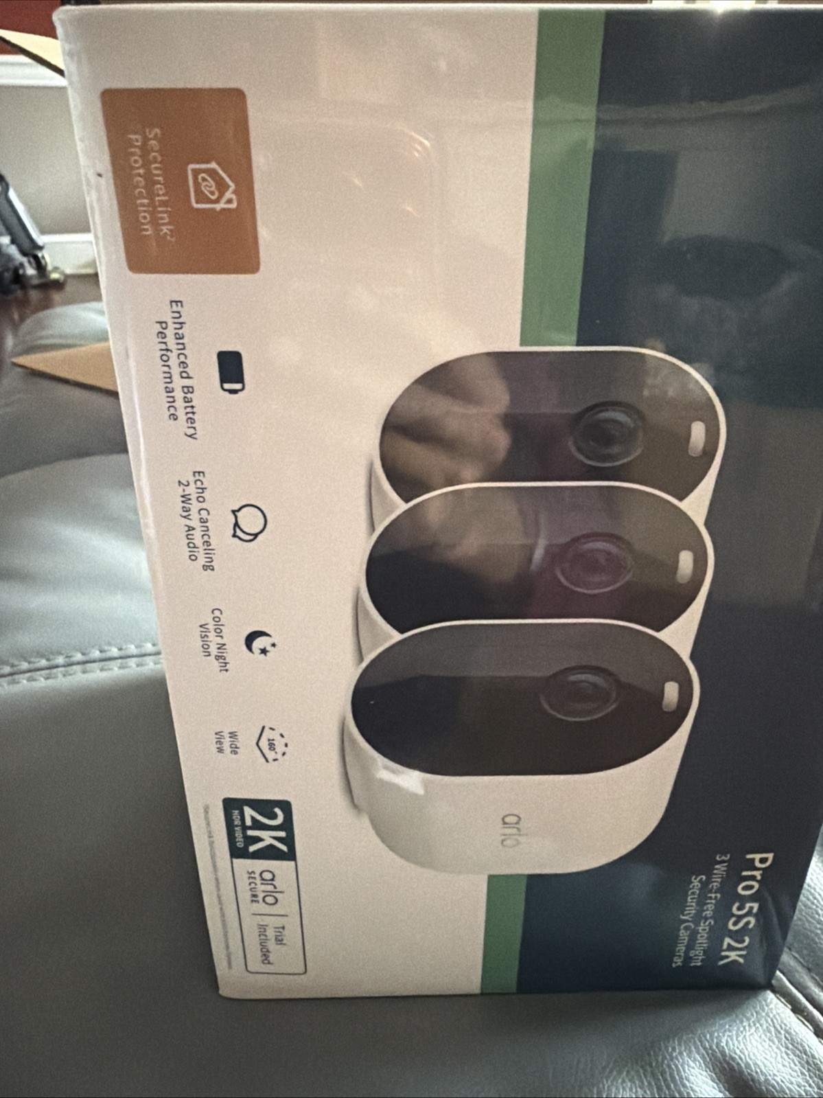 Arlo Pro 5S 2K Spotlight Camera, VMC4360P, 3 Pack, White. New Sealed. Free Ship