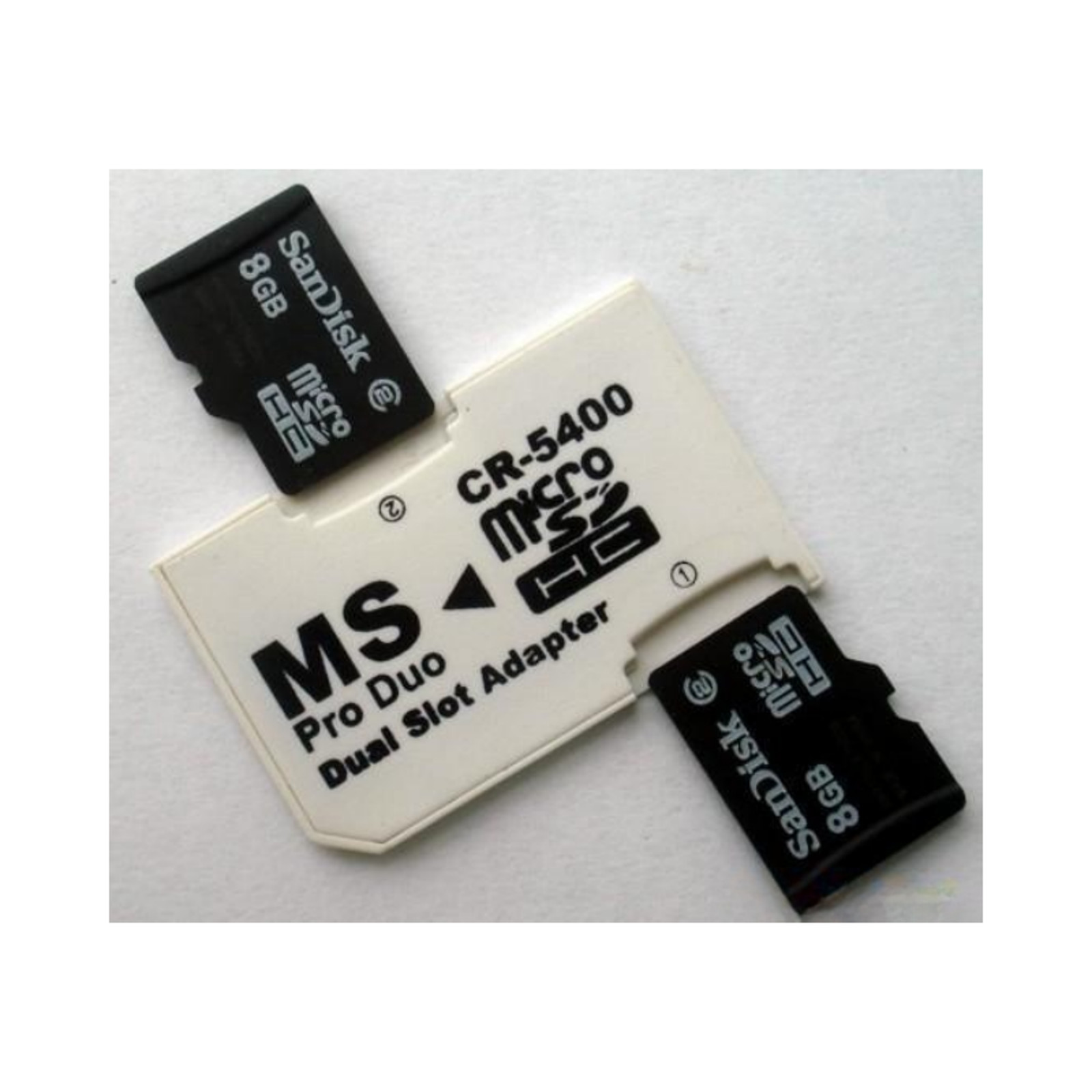 Dual Micro SD TF To Memory Stick Converter MS Pro Duo PSP Card 2 Slot Adapter t