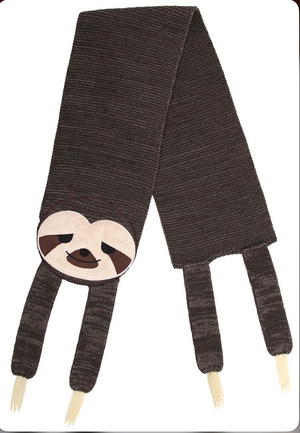 ELOPE Super Chill Sleepy Sloth Knit Scarf Custom Knitted NWT