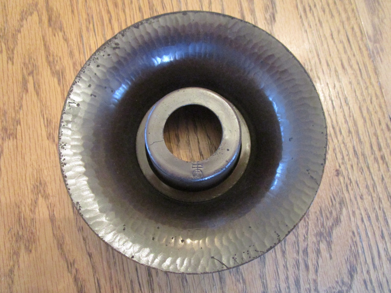 Vtg Inkwell ROYCROFT Signed Ink Well w Lid Arts Crafts Mission Hammered Copper