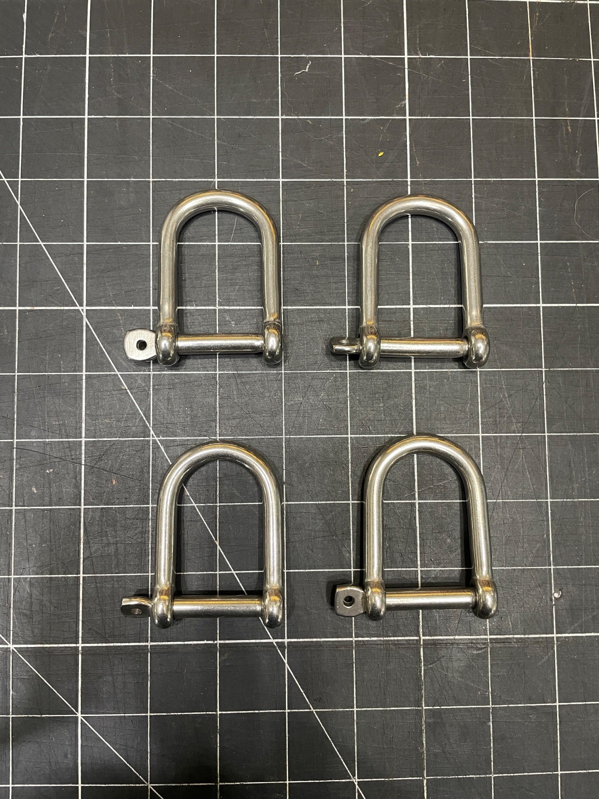 4Pcs Marine Boat Stainless Steel 316 Wide D Shackle with Screw Pin