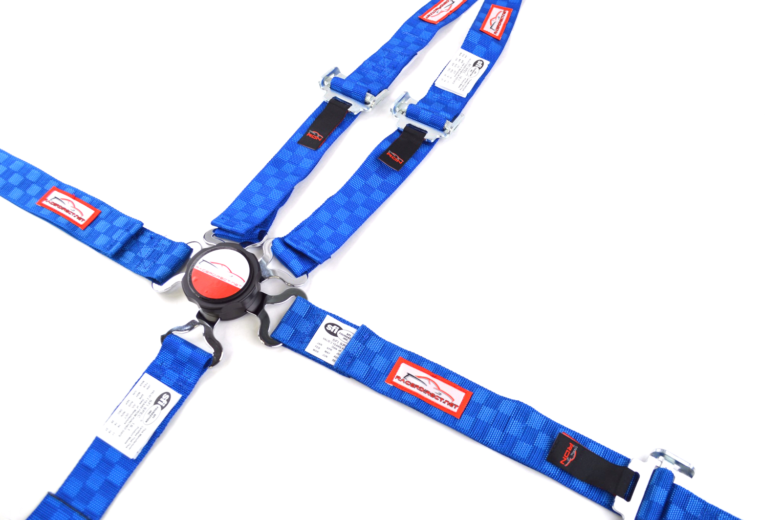 QUARTER MIDGET RACING HARNESS PULL UP SFI 16.1 UNIVERSAL BLUE CHECKERBOARD