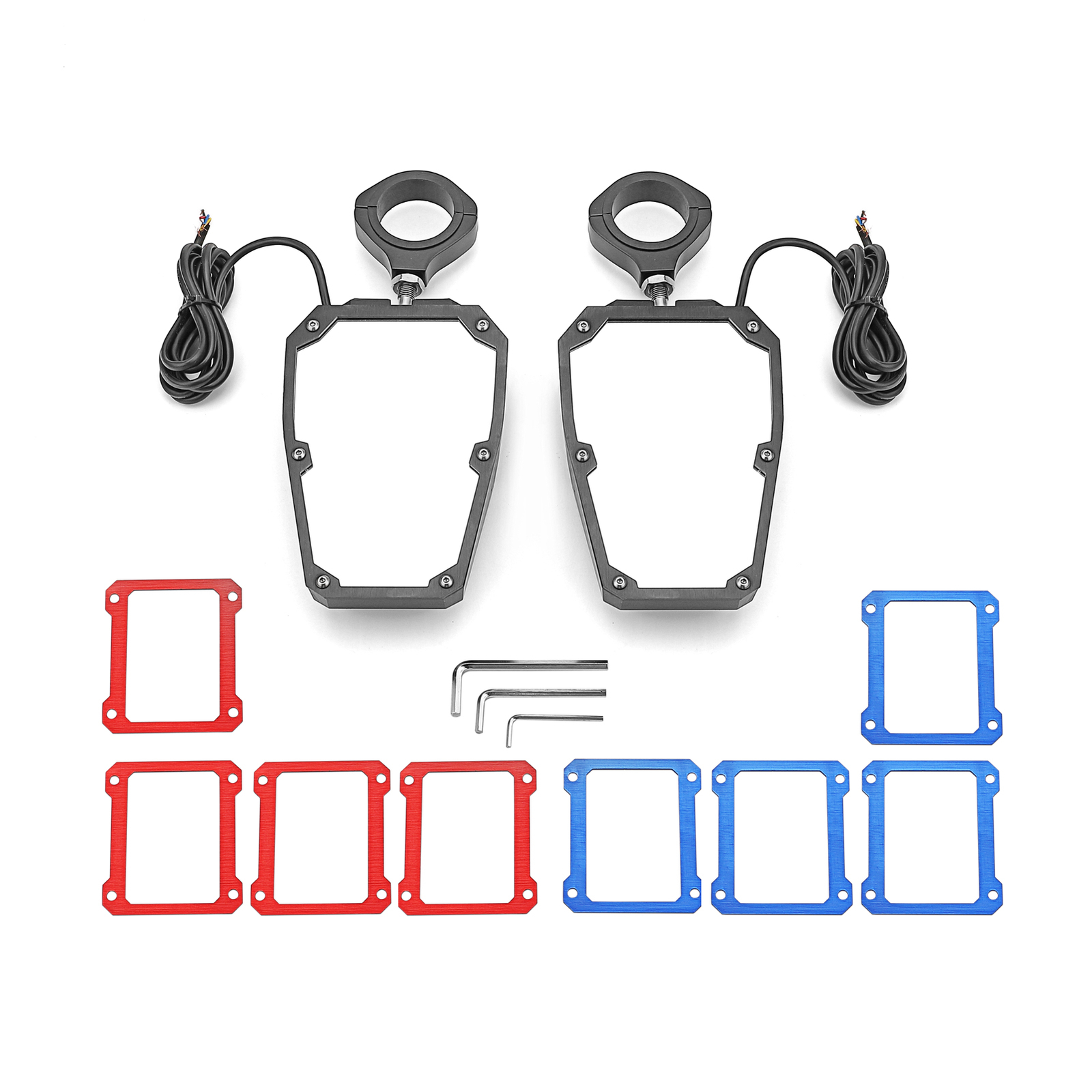 2PCS UTV Side Rear View Mirrors w/ Light+LED Dome Lights For Can Am Maverick X3