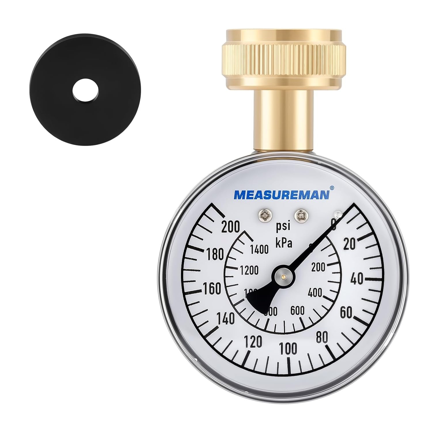 Water Pressure Gauge, 0-200 PSI Water Pressure Tester with 2-1/2 Inch Dial & ...