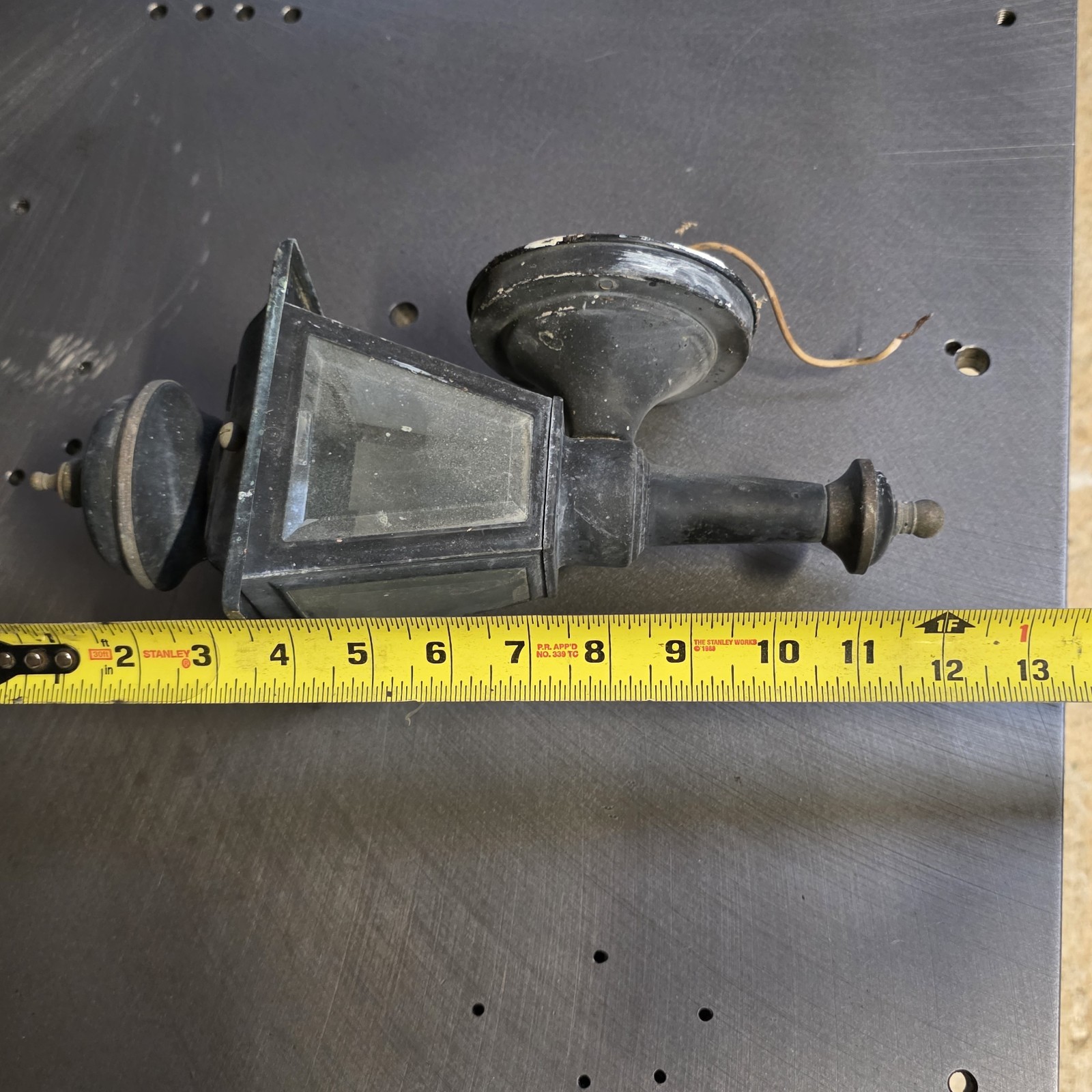 Single Black Painted Brass Vintage Carriage Lamp Lights Sconce Electric Gothic