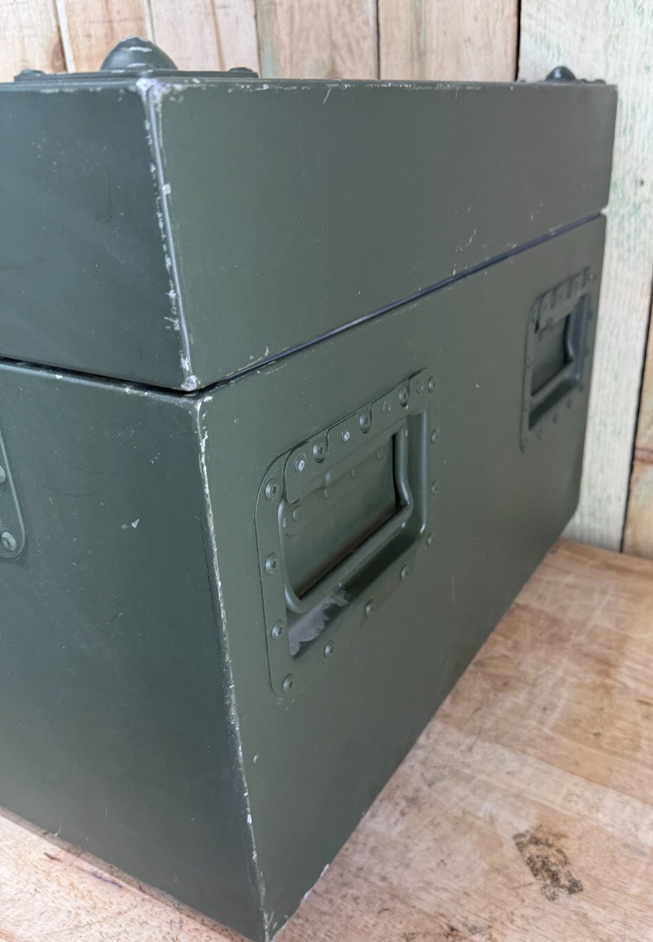 Military Surplus Metal Footlocker Case 39x22x16" Green Waterproof Storage