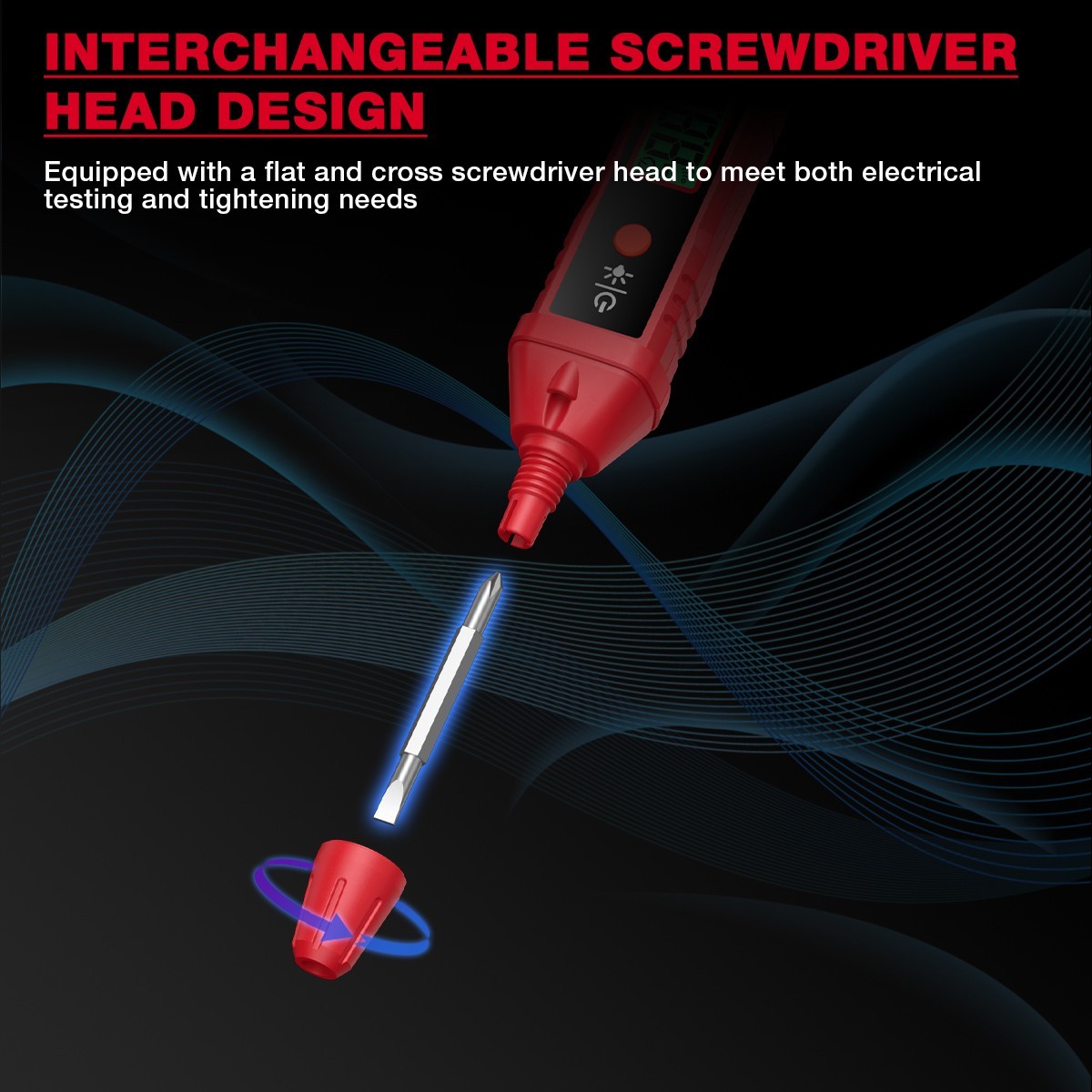 HABOTEST HT91A Voltage Tester Pen Non-Contact Flashing Alarm Battery Including