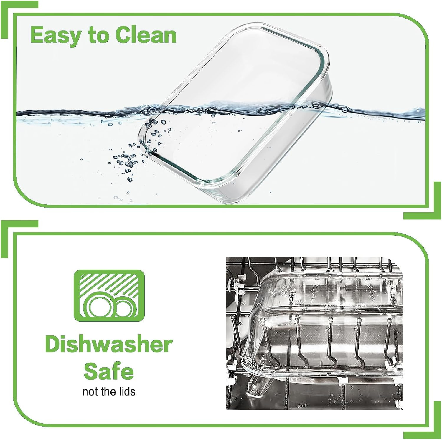 10 Pack Borosilicate Glass Meal Prep Containers with Locking Lids, Glass Food St