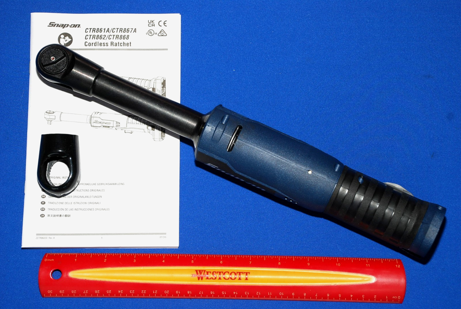 Snap-On NEW 14.4 V MicroLithium 3/8" Drive Blue Long-Neck Ratchet CTR867AMBDB