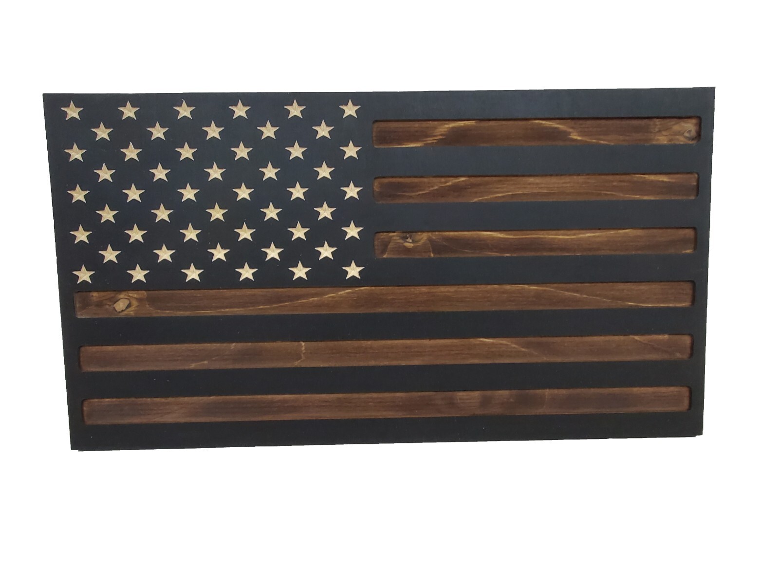 Dark Rustic | Hidden Gun Storage | Engraved American Concealment Flag | Safe
