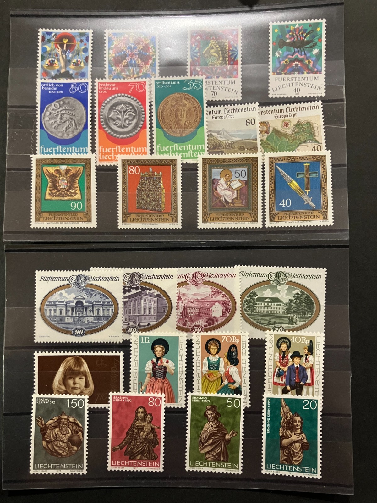 Liechtenstein 1977 - Complete Year, 25 stamps MNH