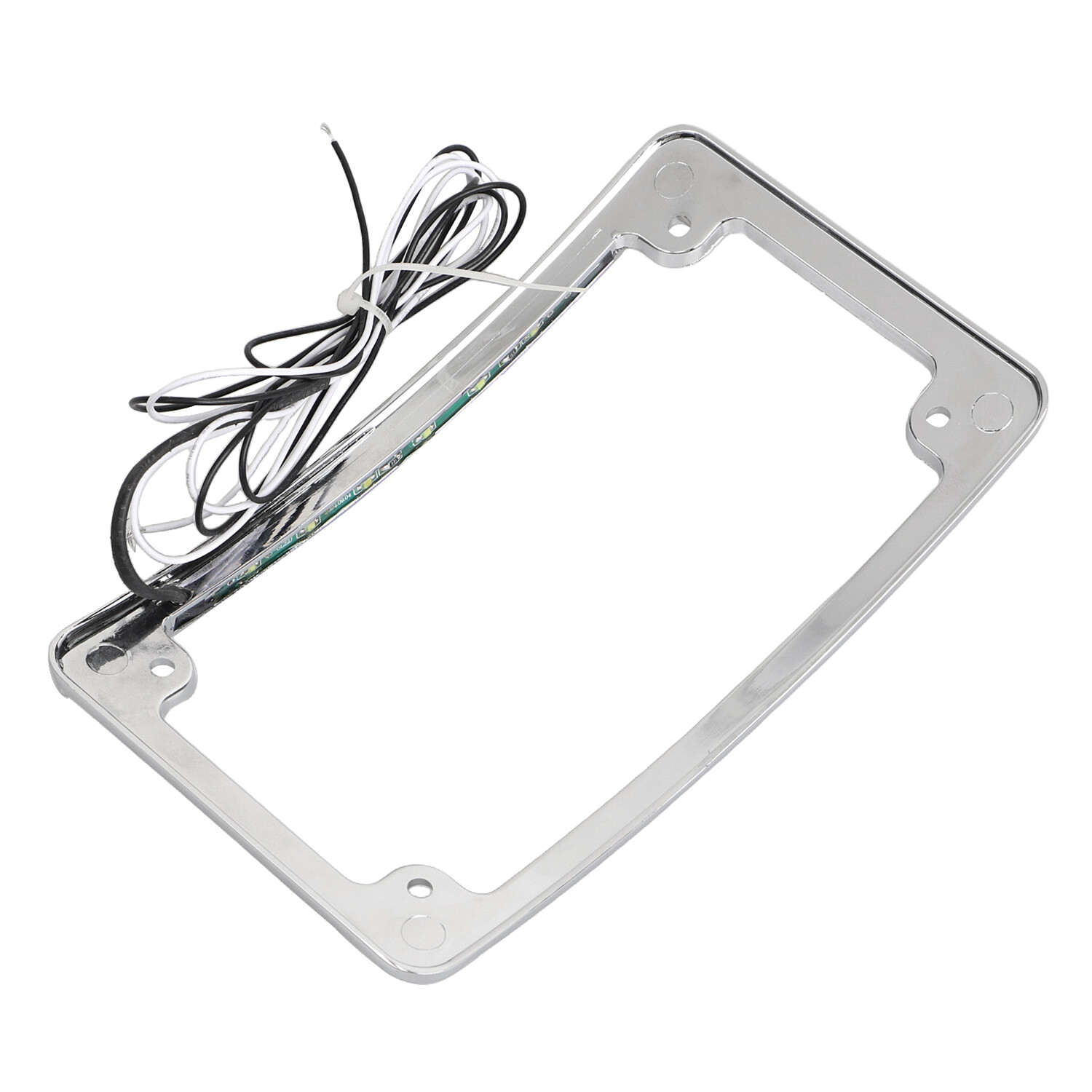 Curved License Plate Frame with LED Light For Harley Electra Road Street Glide