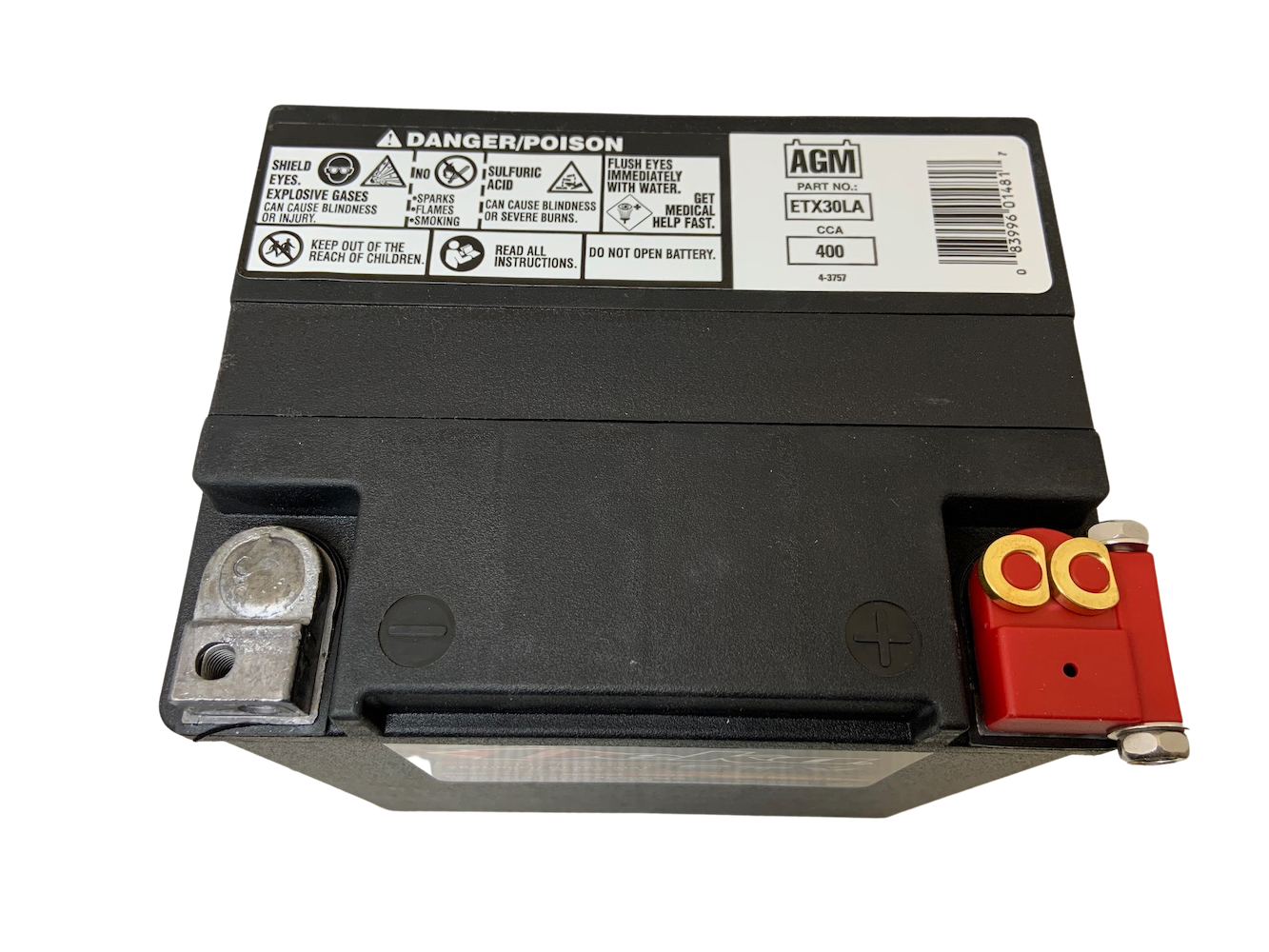 Deka ETX30L Battery - OEM 12V 400 CCA 1 Year Warranty
