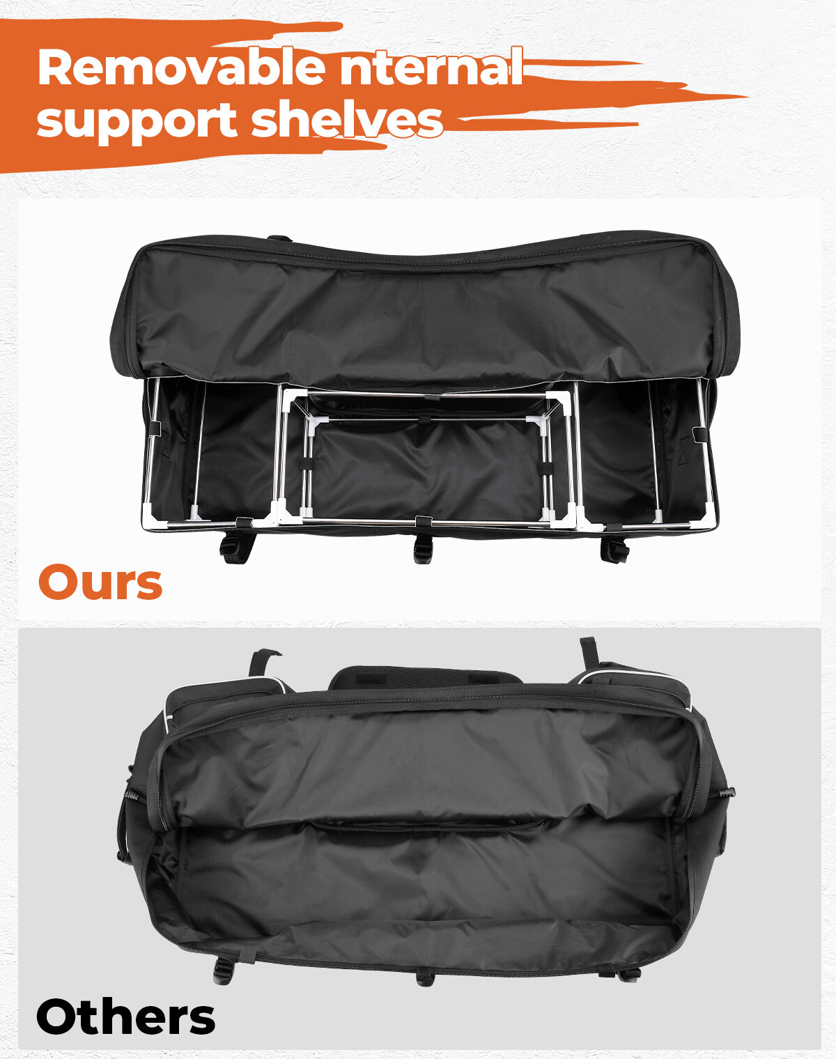 ATV Part Rear Rack Back Seat Storage Pack Luggage Bag Cushion Pad Padded Black