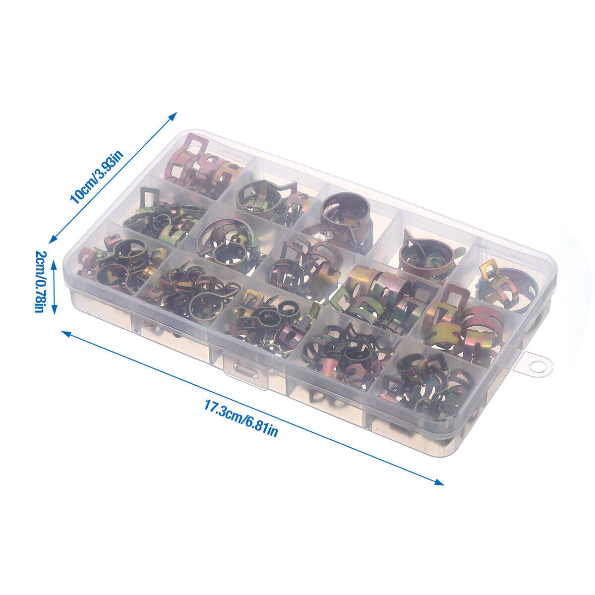 115pc Hose Spring Clamps Fastener Fuel Water Line Pipe Air Tube Clips Kit 6-22mm