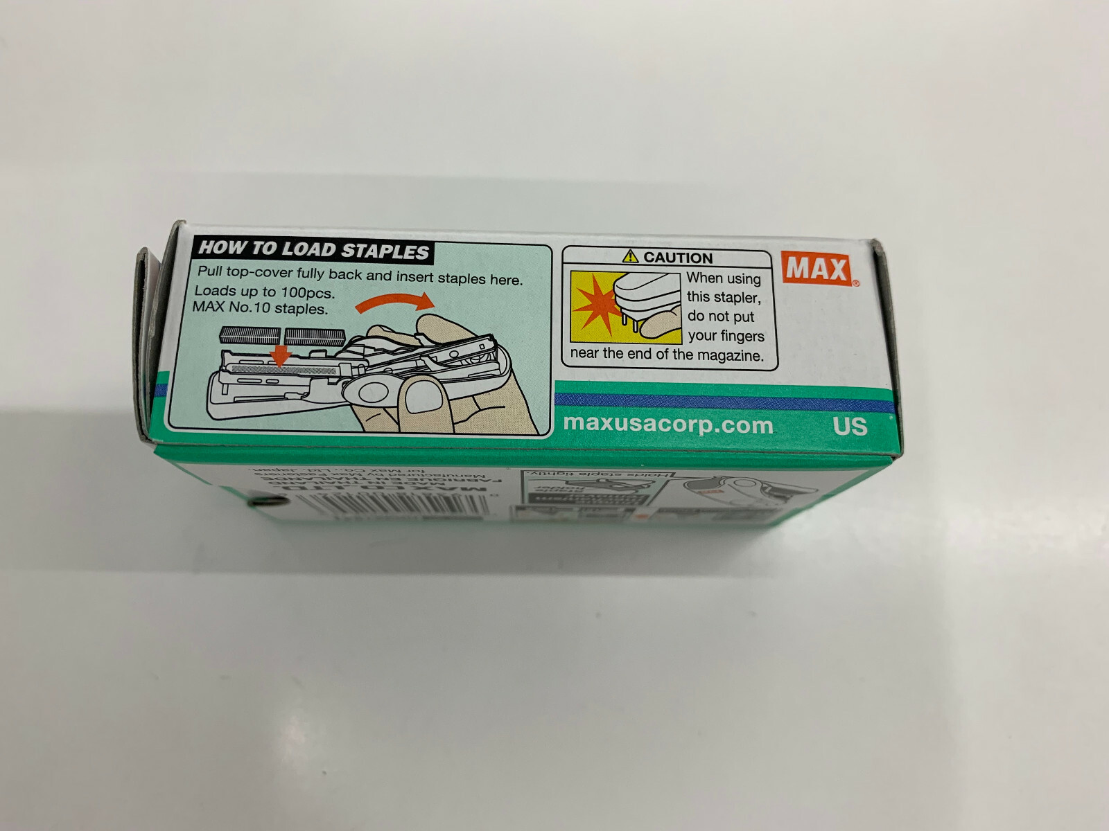 Max Stapler - Flat Clinch - Ergonomic - Mini Style, White