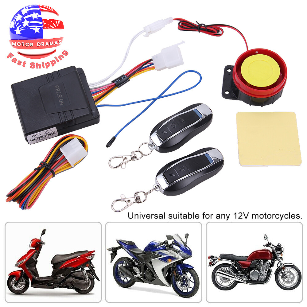 New Motorcycle Scooter ATV Security Alarm System Anti-theft Remote Control Start